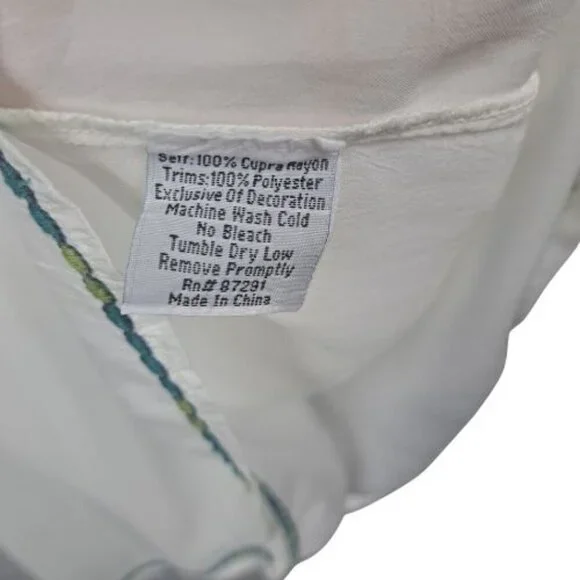 RARE Johnny Was Floral Embroidered Cupra Rayon Tunic - Picture 9 of 9